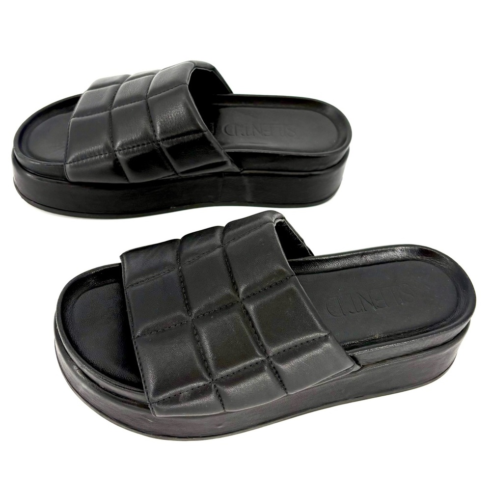 SILENT D Black Quilted Puffy Slide - Picture 7 of 16